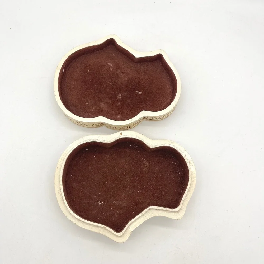 Vintage 1982 Ivory Dynasty Faux‎ Cinnabar Carved Trinket Jewelry Box